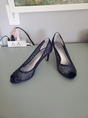 Navy Glitter Heels